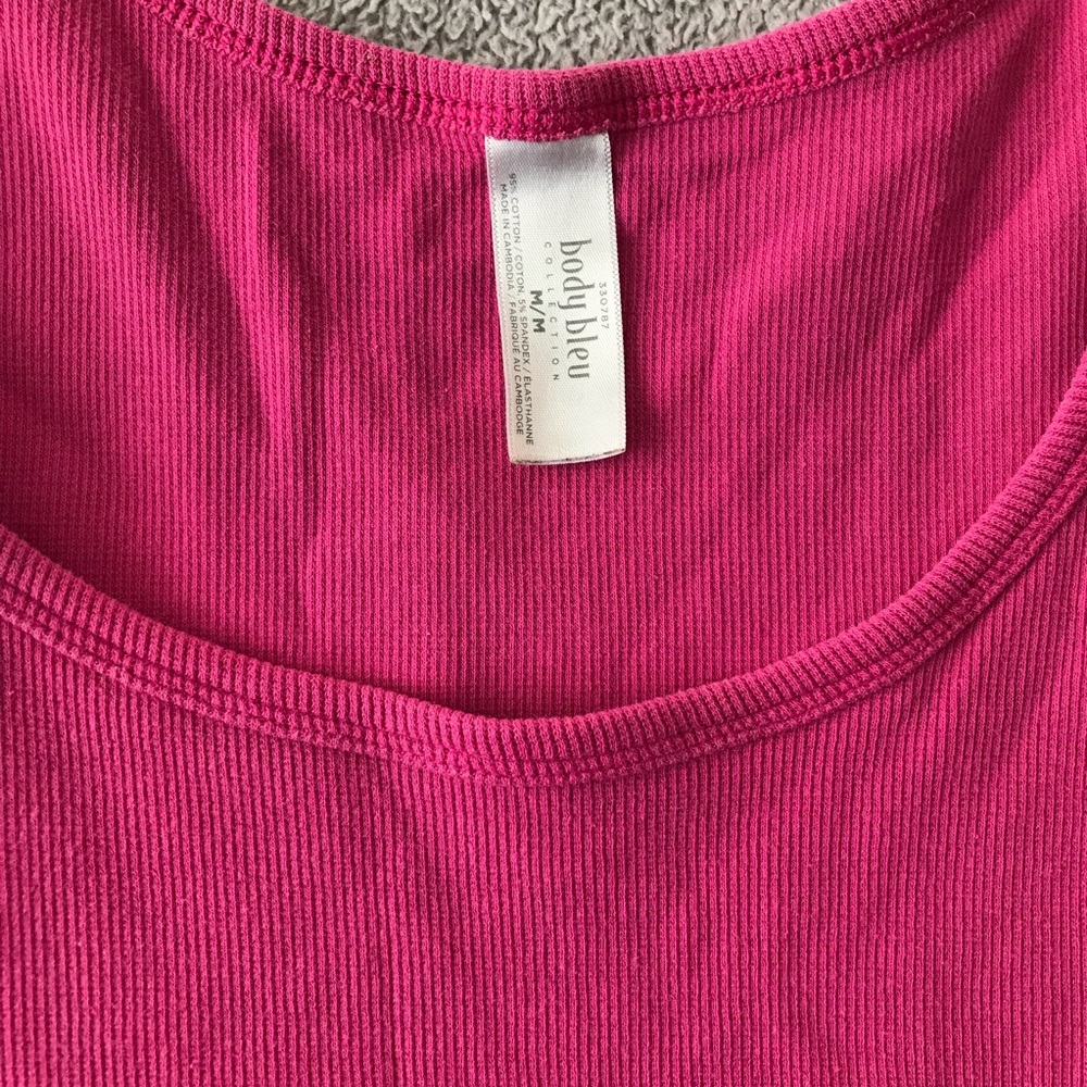 Cute Hot Pink Ribbed Tank - Picture 3 of 4